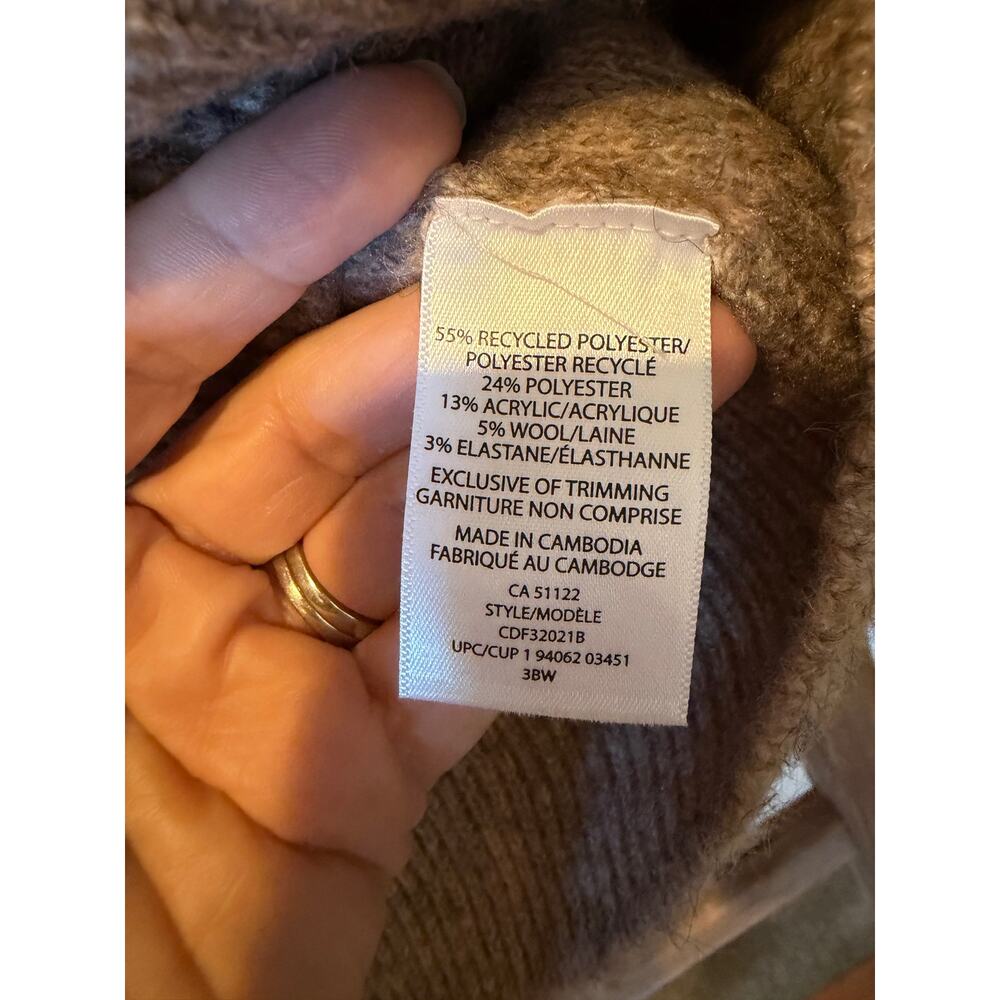 Canadiana Canada Quarter Zip Sweater Taupe Brown Pullover Size youth medium - Picture 4 of 7